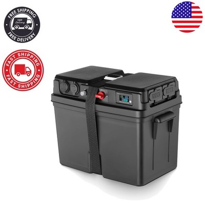 Weather Resistant 12V/24V Battery Box with Multiple Outputs for RV & Outdoor Use