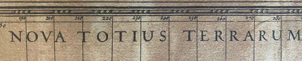 Mapa del Mundo Willem Blaeu del siglo XVIII placa de cobre grabado coloreado a mano raro antiguo Foto 2 de 4