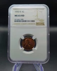 1953 S Lincoln Wheat Cent NGC MS 65 RD Beautiful Coin Great Gift Collectible