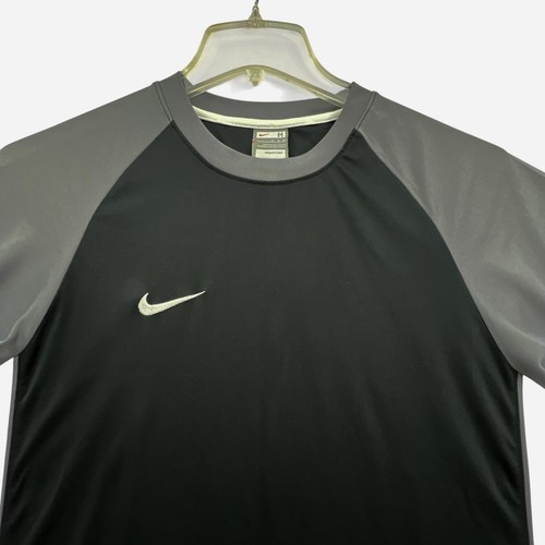 Vintage 90s Nike Fit Shirt Mens Medium Blac Colorblock Swoosh Basketball Gym - Picture 2 of 16