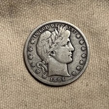 1894-S Barber Half Dollar : Fine ZM