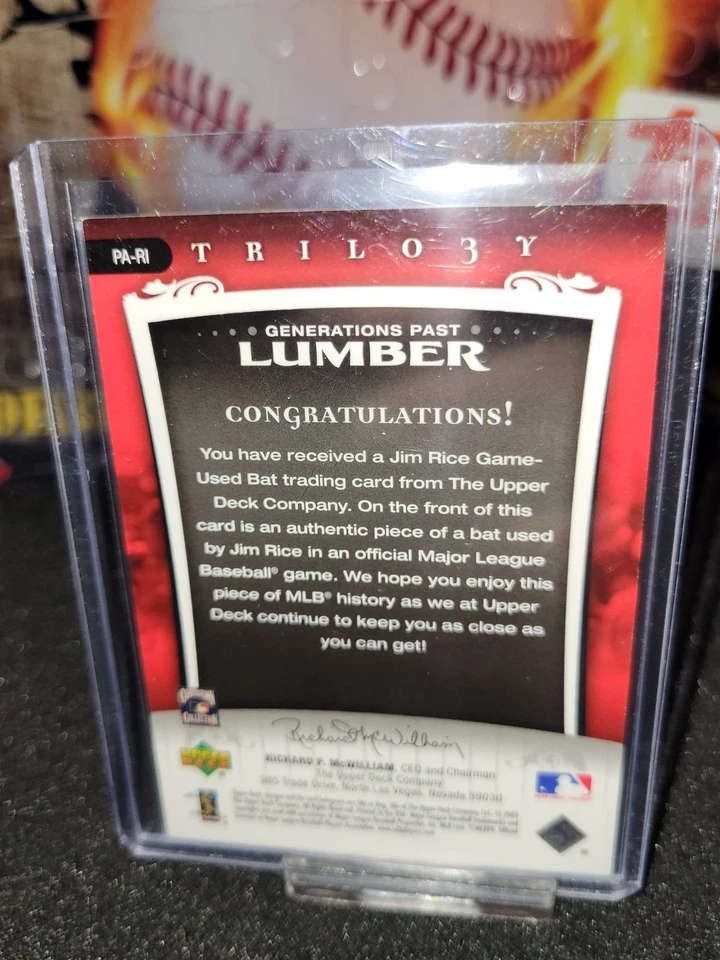 2005 Upper Deck Trilogy Generations Future Lumber /115 Jim Rice B-427 - Image 2 of 2