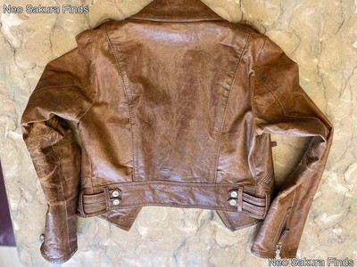 BURBERRY LONDON BLUE LABEL Women's Brown Leather Jacket Coat, Size