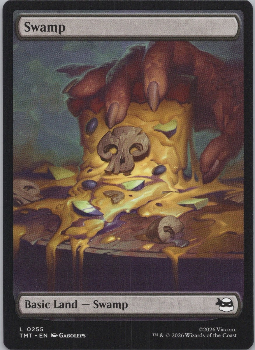 MTG (5) Full Art Basic Land Set - Pizza Lands - Teenage Mutant