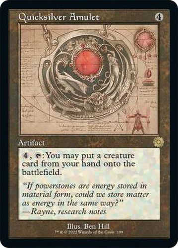 Light Play, English MTG Foil Quicksilver Amulet - Foil - Retro Schematic The Bro