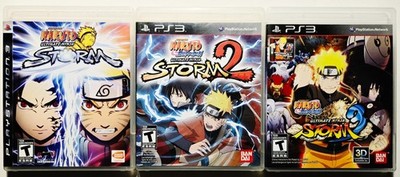 Naruto: Ultimate Ninja Storm 1 + 2 + 3 - PlayStation 3 PS3 Game Lot Trilogy CIB