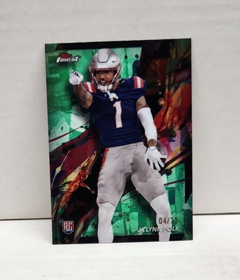JA'LYNN POLK 2024 Finest GREEN REFRACTOR ~ Patriots #'d /75