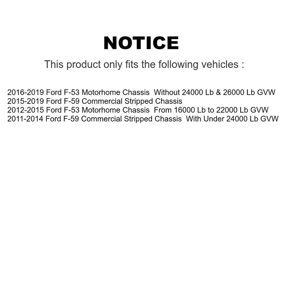 Rotores de freno delanteros económicos para chasis despojado comercial Ford F-59 2011-2019 o Foto 2 de 4