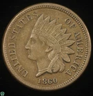 1860 Indian Head Small Cent - Extra Fine Details