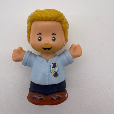 Fisher-Price Little People Man  Dad Blonde Hair Beard Blue Shirt Sunglasses 2022