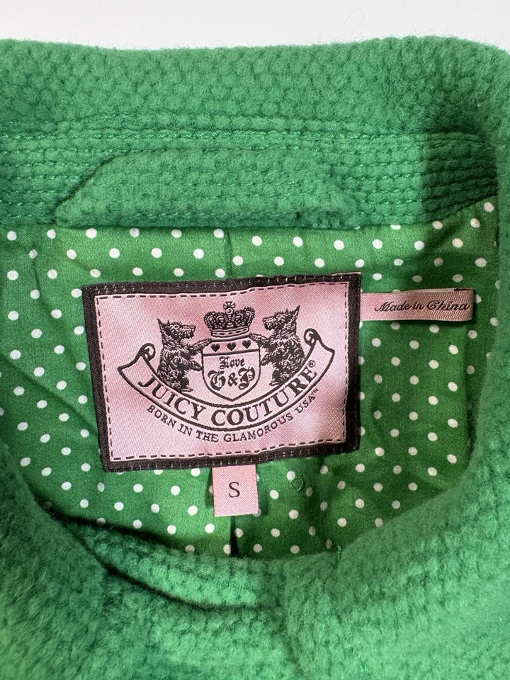 Chaquetón verde vintage Y2K Juicy Couture talla S botones con acento dorado Foto 3 de 4