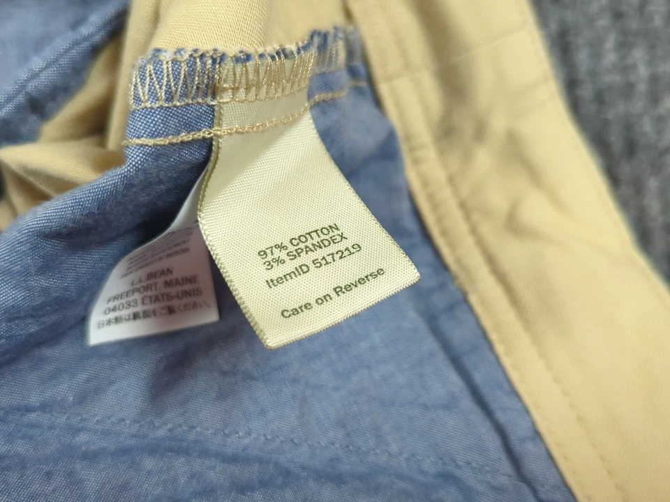 Pantalones Cortos LL Bean Mujer 24W Beige Calce Favorito Algodón Elástico Chino Foto 3 de 4