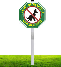 No Peeing Pooping Dog Sign, Poop Pee Sign for Yard, 10 x 10 Multi