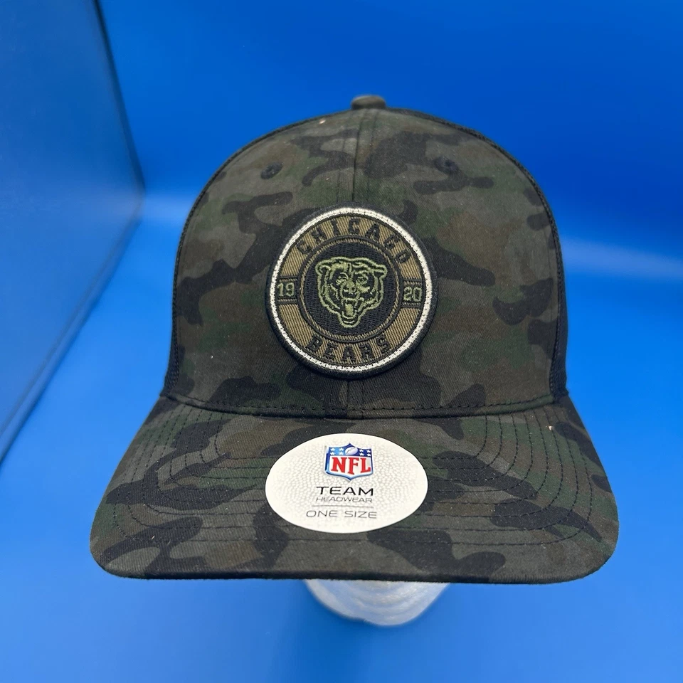 47 Marca NFL CHICAGO BEARS CAMUFLADA LIMPIEZA FÚTBOL AMERICANO GORRA AJUSTABLE Foto 2 de 4