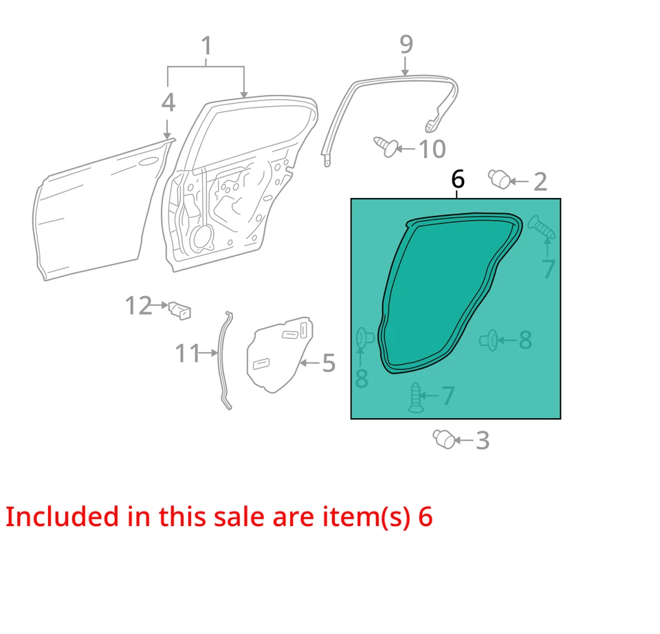 Sello de resistencia envolvente para puerta trasera izquierda para LEXUS GS350 GS430 6787230300 OEM NUEVO Foto 3 de 4