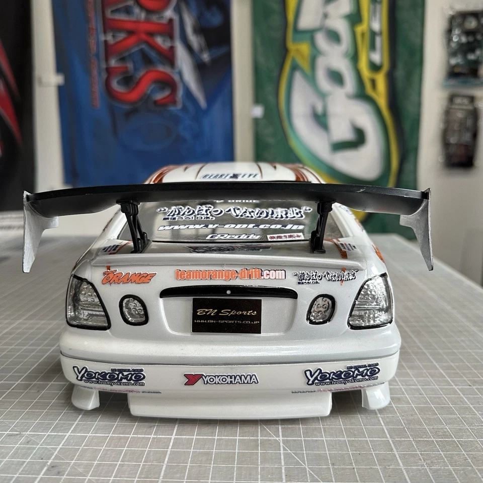 Toyota Aristo Pandora RC Drift Body Painted D1 Team Orange GS300 Yokomo - Image 3 of 4
