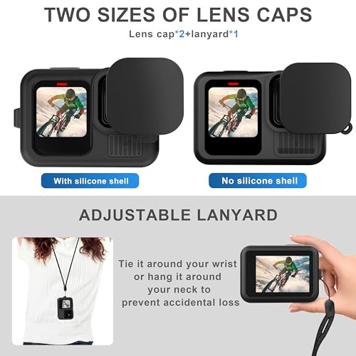 Silikon Hülle Case für Go Pro Hero 13 schwarz, 6 Stück Display & Schutz Akku - Bild 5 von 8