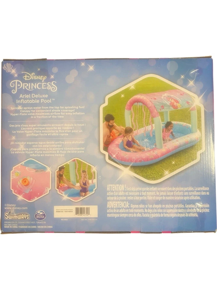 Piscina inflable de lujo castillo de agua princesa Ariel de Disney Foto 2 de 4