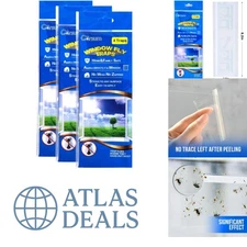 High-Adhesion Window Fly Paper Strips - 12 Odorless & Weather-Resistant Traps