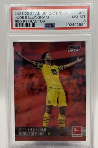 2021-22 Topps Stadium Club Chrome Bundesliga Jude Bellingham Red Refractor /5
