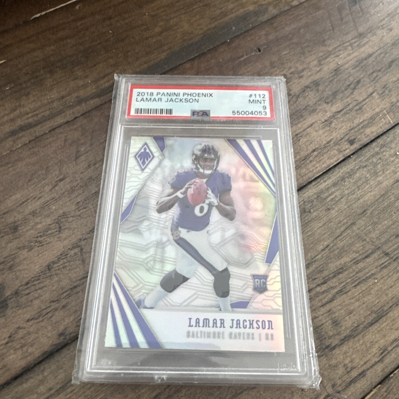 2018 Panini Phoenix Lamar Jackson Rookie RC #112 PSA MINT 9