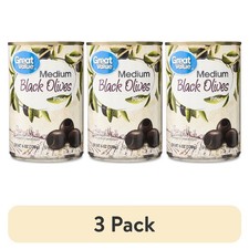 Canned Pitted Medium Black Olives Three 6 oz Packs