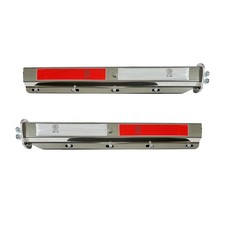 1.125" Chrome Spring Mud Flap Hangers w/Reflective Plate 30.25" for Semi Trucks