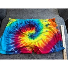 Just Love Tie Dye Rainbow Lounge Shorts Pajama Sleepwear 2X Cotton
