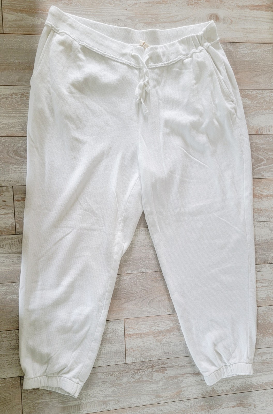 Eileen Fisher XL White 100% Organic Cotton Sweatpants Jogger Size XL
