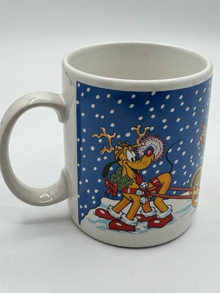 Vintage Disney Mickey Mouse & Pluto As Santa & Rudolph Christmas Mug ...