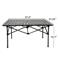 Portable Folding Camping Table Adjustable Height Outdoor Picnic Aluminum