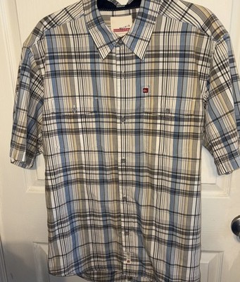 Vintage Quicksilver Large Plaid Camp Skate Short Sleeve Button Shirt Pockets