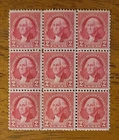 Vintage US Stamp #707 Washington Bicentennial Block Of 9 MNH OG - CV $4.05