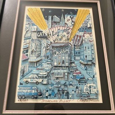 CHARLES FAZZINO 'Broadway Night' 3D Pop Out Art framed/signed New