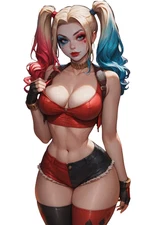 Harley Quinn Comic Waifu Weatherproof Anime Sticker 6" Car Decal