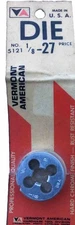 Vermont American 1/8”-27  1” Round Die USA Made