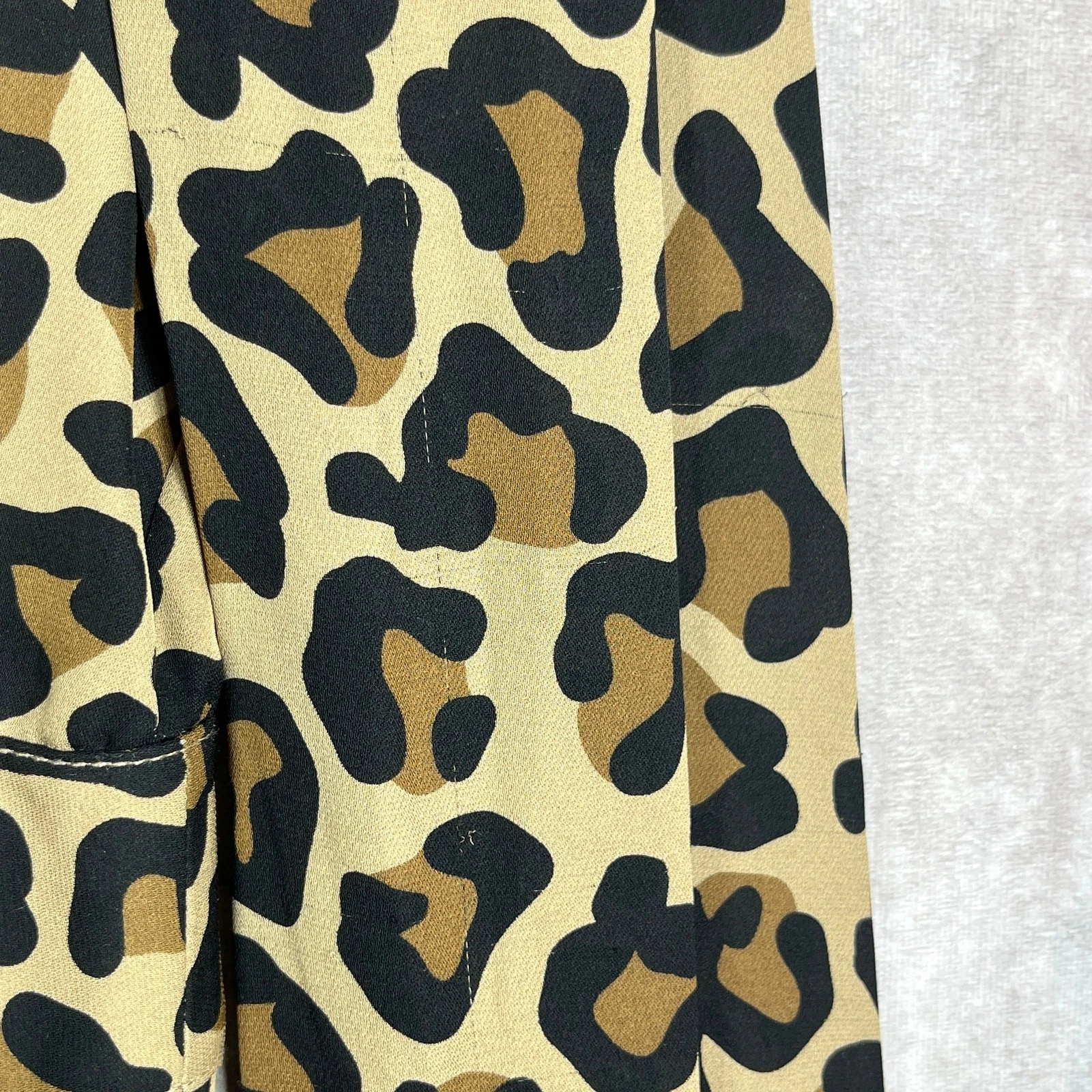 Abito donna Tory Burch seta taglia 8 marrone stampa leopardata manica lunga foderato