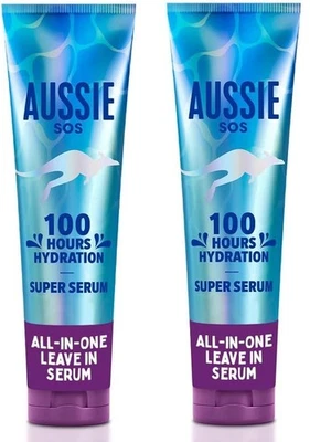 Aussie Super Serum Leave In Conditioner Hair Serum Treatment 160ml x 2