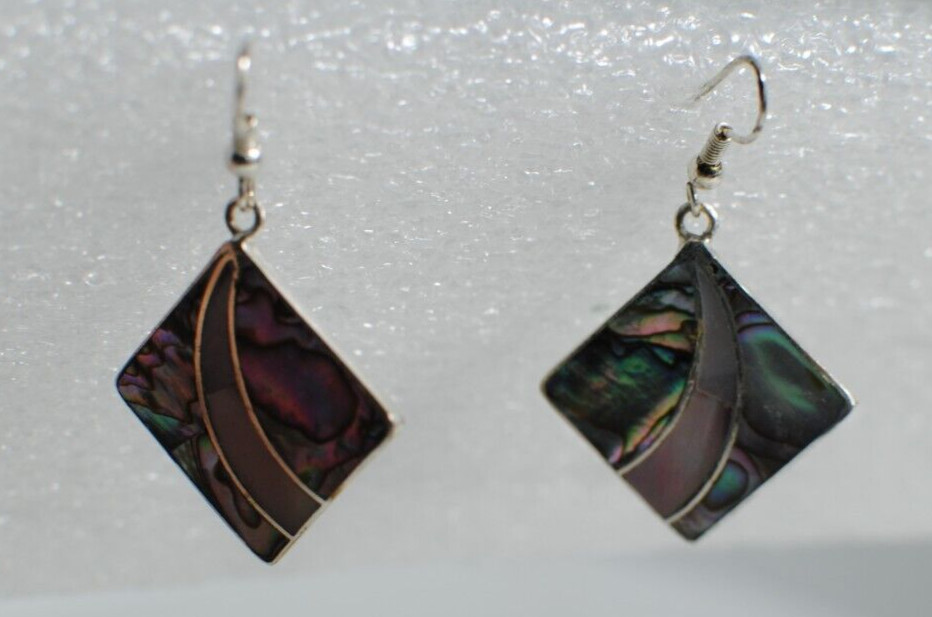 Abalone Shell Diamond Shaped Bracelet Silver Tone… - image 7