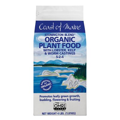 Coast of Maine LK4C Stonington Blend, Organic Plant Food 5-2-4, 4 lbs