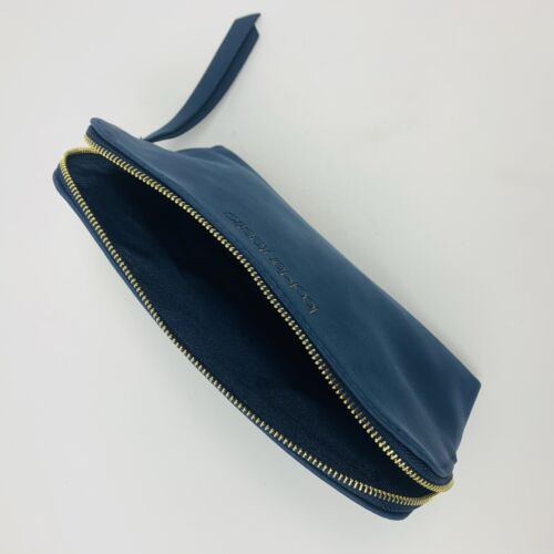 Look Fantastic Dark Blue Cosmetics Bag Travel Zip Pouch with Gold Zipper NEW - Picture 3 of 3