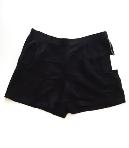 A New Day Womens Linen Blend Pull-On Shorts Size XXL Mid-Rise Black - Afbeelding 2 van 6