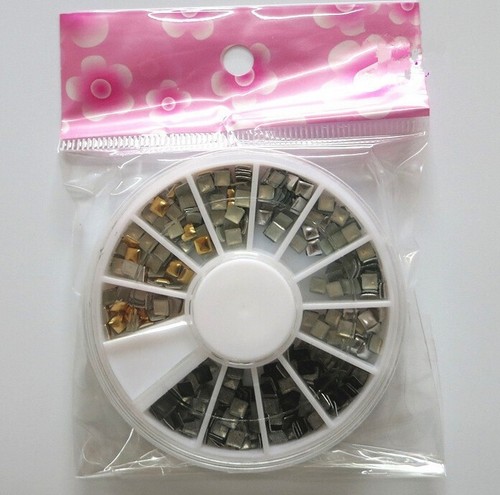 Gold &Silver Studs Nail Art 3D Design Decoration Stickers Rhinestone 200pcs 3.0m - Picture 2 of 6