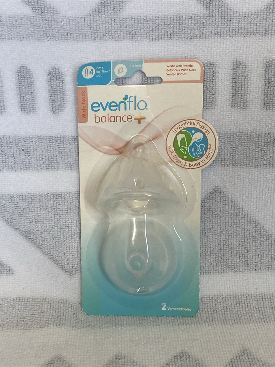 Evenflo Balance 2 Vented Nipples 8m+ Fast Flow X Cut Wide Neck Parent's  Ally | eBay