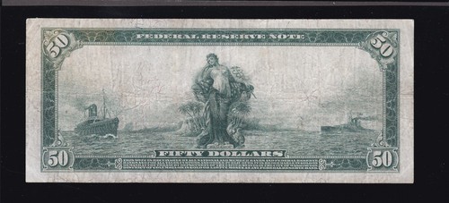 US 1914 $50 FRN Philadelphia District FR 1035 VF-XF (181) - Picture 2 of 2