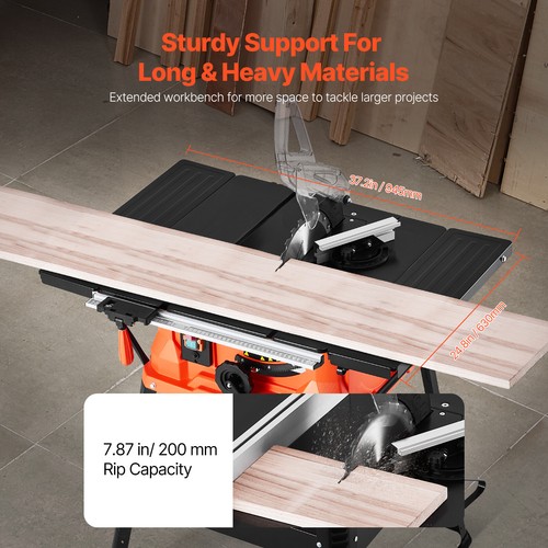 VEVOR Scie Circulaire sur Table avec Support Compacte 254 mm 1800 W 4800 tr/min - Foto 3 di 12