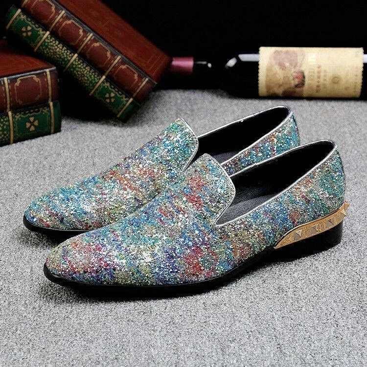 Mens glitter hotsell dress shoes