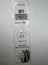 Snelled Baitholder Octopus hooks 6 per pack with a 12 inch leader sizes 8 to 4/0
