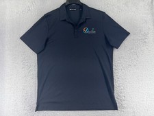 Travis Mathew Polo Shirt Mens Extra Large Black Pima Cotton Blend Golf Golfer