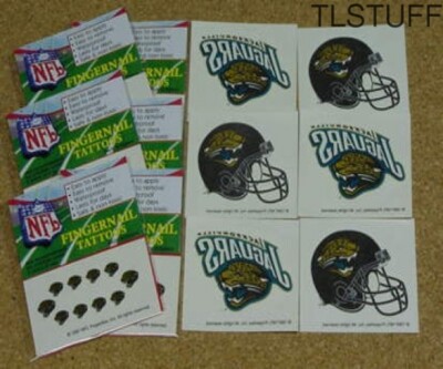 NFL Jacksonville Jaguars Face Fingernail Tattoo Set Stocking Stuffer 10 pkgs